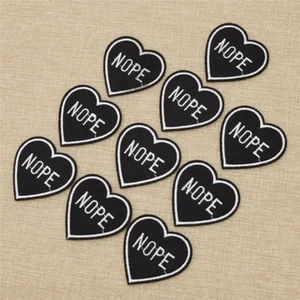 10 Piezas NOPE Parches Patrón Corazón Apliques Bordados Insignias Artesanía Costura Suministro - Imagen 1 de 6