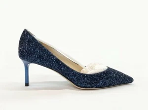 NWOB JIMMY CHOO ROMY 60 Pumps, Navy Coarse Glitter 100% Authentic Brand New $695 - Picture 1 of 9