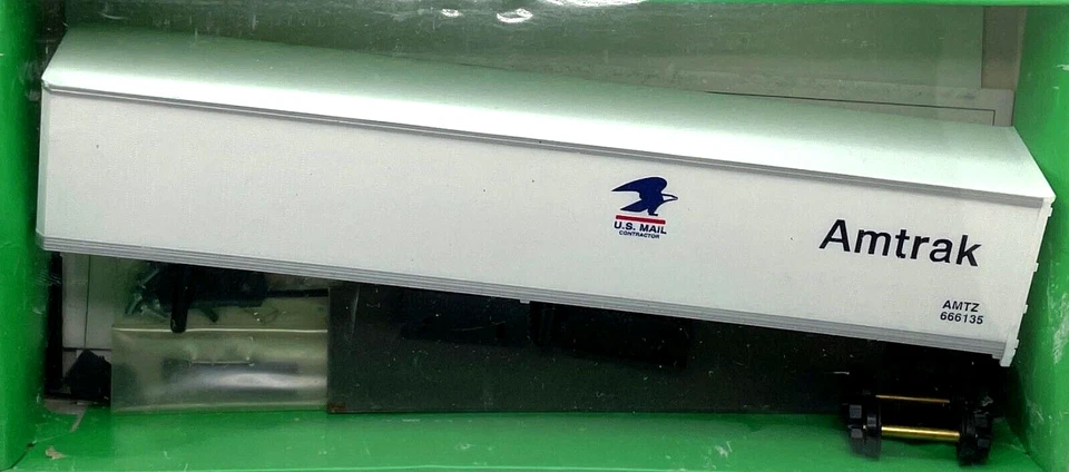 HO BOWSER 55701 SMOOTH WALL TRAILER ROADRAILER KIT AMTRAK US MAIL AMTZ 666135 - Image 1 of 1
