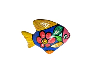 VTG Mexican Terra Ctotta Talavera Pottery Colorful Fish Figurine Folk Art - Picture 1 of 6