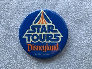 3" RARE 1986  DISNEYLAND ATTRACTION STAR TOURS GLOW IN THE DARK LOGO PIN - Picture 1 of 2