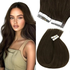Sunny Tape in Hair Extension 20 PC Human Hair 50g Red Highlight 24in Brown. A4 - Picture 1 of 3