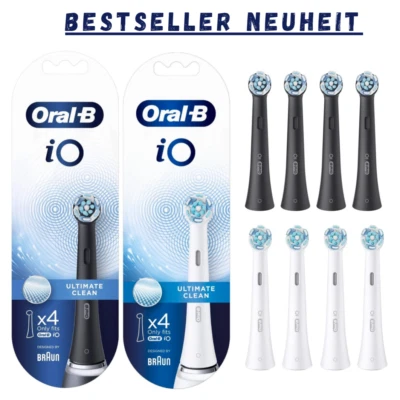 Oral-B iO Ultimative Clean Reinigung Aufsteckbürste - Schwarz/Weiß NEU okok