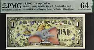 2005 1 $ Disney Dollar Dumbo (mit Barcode) PMG 64 EPQ (DIS95) #D1156263 - Bild 1 von 2