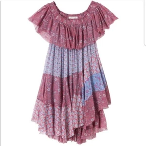 Rebecca taylor silk off the shoulder ruffle dress size 10 tiered - Picture 1 of 12