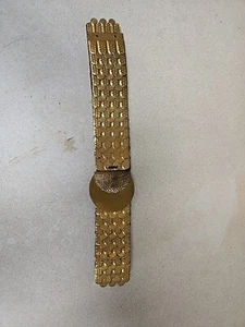 Vintage Gold Type Scalelike Metal Belt Stretchy 24" Approx Unstretched - Picture 1 of 6