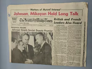 Vtg. Seattle Daily Times-Nov. 26th 1963-Kennedy Funeral Articles-Free Shipping - Picture 1 of 6