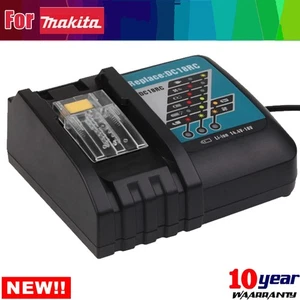 Cargador de batería rápido de iones de litio BL1860 BL1830 DC18RC 14,4 V 18 V genuino para Makita - Imagen 1 de 10