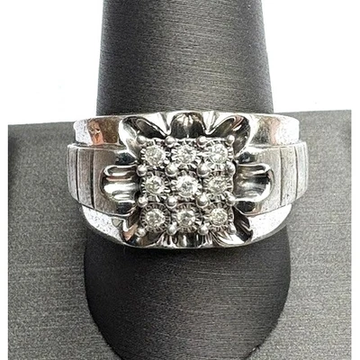 JTW ANILLO SELLO HOMBRE PLATA ESTERLINA 925 Y ZAFIROS INCOLOROS TALLA CIELO Foto 1 de 4