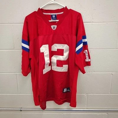 Camiseta deportiva Tom Brady #12 New England Patriots 50 aniversario roja Reebok para hombre talla 50 Foto 1 de 4