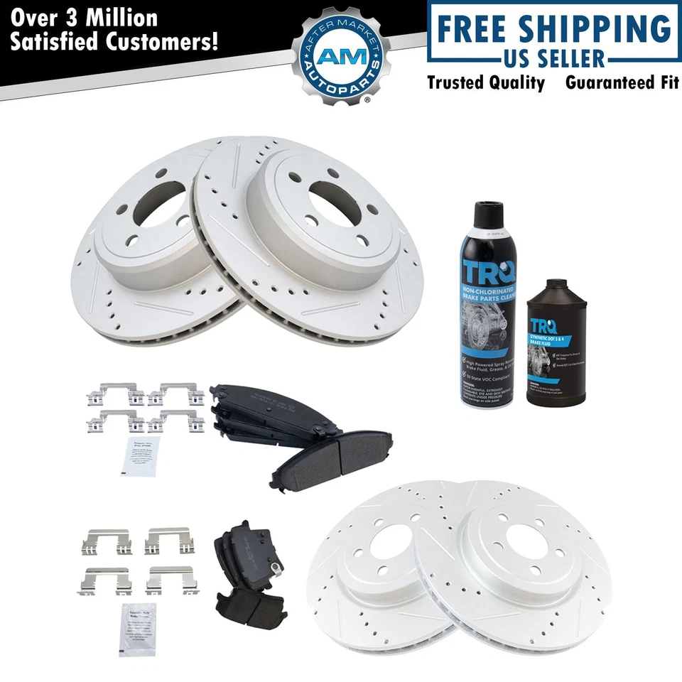 Kit trasero delantero rendimiento metálico rotor y pastillas de freno con productos químicos Foto 1 de 4