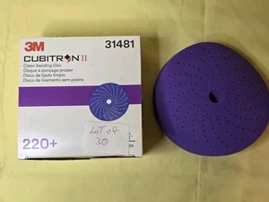 3M 31481 ~ 6" 220 Grit Cubitron II ~ Clean Sanding Hookit Abrasive Discs ~ 30ct - Picture 1 of 4