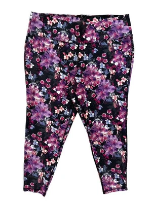 Legging Lane Bryant LIVI Active tiro alto al tobillo, negro rosa floral, talla 22/24 Foto 1 de 4