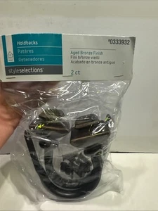 Metal Holdbacks Style Selections Aged Bronze Finish #0333932 Set of 2 W5 - Picture 1 of 6