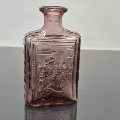 DAR Daughters Of The American Revolution Purple Glass Bottle 1979 Square - Image 1 of 4