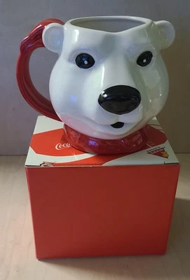 NEW w/ Box - 1994 Dakin Coca Cola Polar Bear Coffee Mug Cup Christmas Vintage  - Image 1 of 4