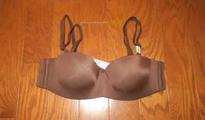 32B VICTORIA'S SECRET ❤️ ROSA ❤️ Sujetador MARRÓN PLUNGE SIN TIRANTES SUPER CÓMODO PUSH UP Foto 1 de 2