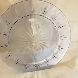 Avon Fostoria Classic American Blue Glass Dinner Plates 10" - Picture 1 of 3
