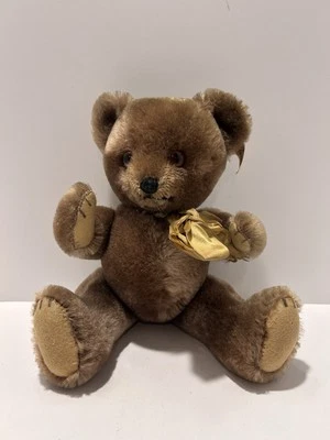 Oso de peluche vintage de personajes de peluche marrón mohair antiguo articulado Foto 1 de 4