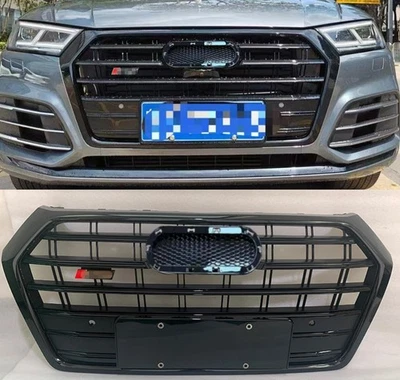 Para Audi Q5 SQ5 2018 2019 2020 estilo tira de anillo negro parachoques delantero rejilla Foto 1 de 4