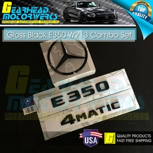 2020 E350 4MATIC Gloss Black Emblem Rear Star Badge Set AMG Mercedes Benz W213 - Bild 1 von 2