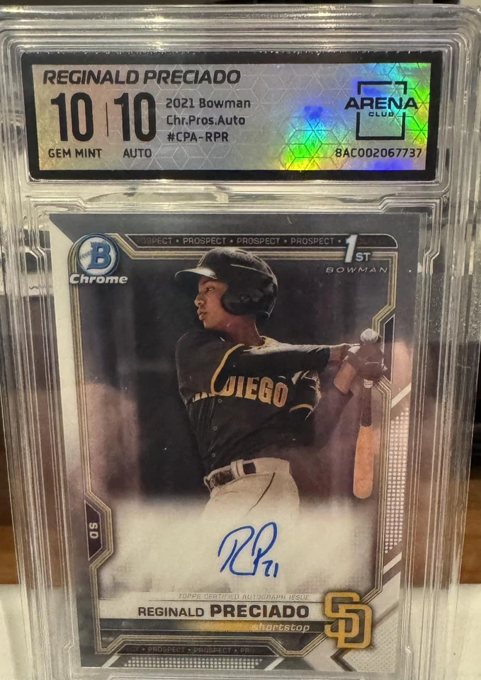 2021 Bowman Chrome Reginald Preciado 1st Bowman Auto #CPA-RPR Arena Club 10/10 - Image 1 of 1