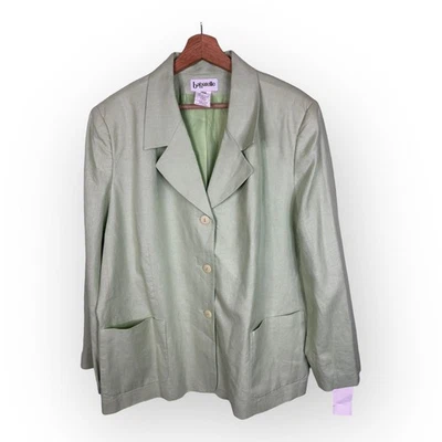 Bagatelle Womens size 22W VTG Linen Blazer Button Front Green Jacket New - Image 1 of 4