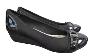 Anne Klein AK Sport Women’s Black Wedge Shoes Size 8M Comfort Slip On Heels - Picture 1 of 10