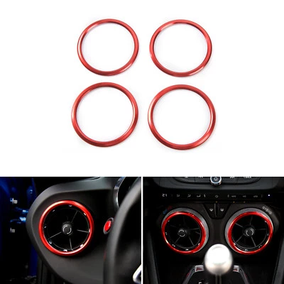 4PCS Red Interior Air Vent Outlet Ring Cover Trim for Chevrolet Camaro 2017-2022 Foto 1 de 4