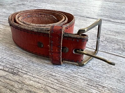 Top Grain Cowhide Leather Belt Oil tanned 34 - 36 M Brown 7 hole Made in USA - Image 1 of 4