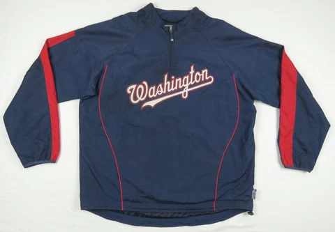 Washington Nationals Majestic Cool Base MLB Baseball 1/4 Zip Pullover Jacket XL Cover