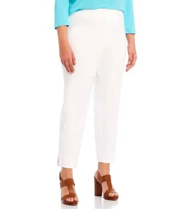 MICHAEL Michael Kors Plus Size Lux Tech Cotton Blend Stretch Slit Hem Flat Front - Picture 1 of 3