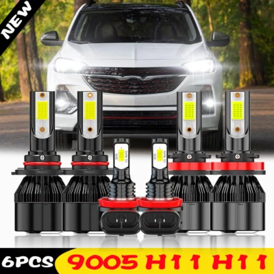 For Buick Encore Sport Utility 2013-2021 LED Headlight Hi-Lo Fog Light Bulbs Kit - Image 1 of 4