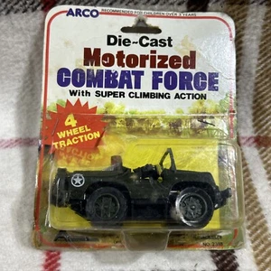Vintage NIP 1981 Arco Combat Force DieCast Motorized 4" Army Military H-Q JEEP - Picture 1 of 8