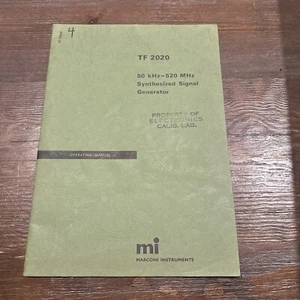 Marconi TF 2020 50 KHz-500 MHz Synthesized Signal Generator Operating Manual - Picture 1 of 3