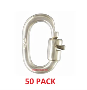 TINY 50 STERLING SILVER 925 Link Lock Jump Ring Bail Charm Connector 4.5mm OD - Picture 1 of 5