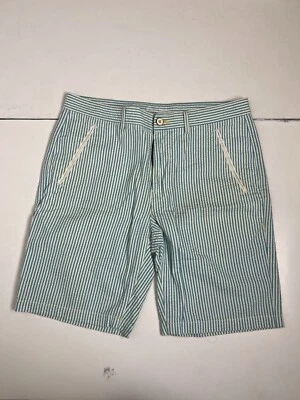 Pantalones Cortos Robert Graham Calce Clásico Para Hombre 32 Algodón Azul Rayas 9" Adulto Foto 1 de 4