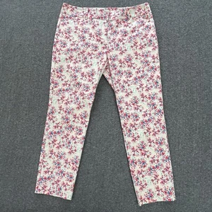 New York Company Pants Womens 12 (34x27) Ankle Floral Red White Blue - New - Picture 1 of 17