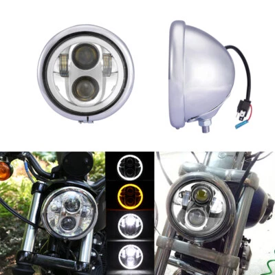 Faro LED 5 3/4 5,75" con soporte de carcasa para Harley Dyna Wide Glide FXDWG Foto 1 de 4