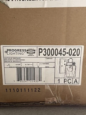 Progress Lighting Calhoun Collection 5 in. 1-Light Antique Bronze Clear Glass - Image 1 of 4