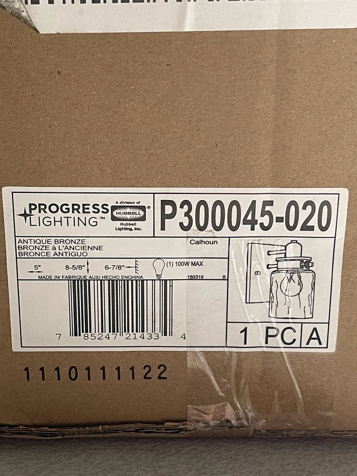 Progress Lighting Calhoun Collection 5 in. 1-Light Antique Bronze Clear Glass - Image 1 of 4