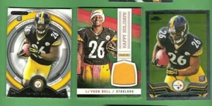 LE'VEON BELL WORN SANTA HAT CARD + TOPPS CHROME ROOKIE CARD + STRATA RC CHIEFS - Picture 1 of 2