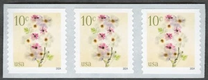 US. 5906. 10c. Papappi e fiori di coniglio. Striscia bobina di 3. Nuovo di zecca. 2024 - Foto 1 di 1