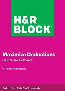 H&R Block  Homeowners / Investors Federal  Only 2019 Deluxe Tax Software Sealed  - Picture 1 of 12