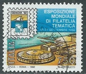 1992 ITALIA USATO ESPOSIZIONE FILATELIA GENOVA 92 SASSONE 1987 - IT1 - Picture 1 of 1