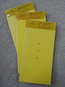 Get Togethers Invitations Vintage Hallmark Yellow Lot of 3 Packages New Unopened - Picture 1 of 5