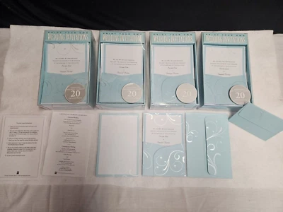 Wedding, Blue Elegance Deluxe Imprintable Invitation Kit - 4 Complete Boxes - Image 1 of 4