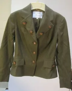 Autentica giacca Blumarine Anna Molinari verde oliva taglia 8 militare Steam Punk - Foto 1 di 8