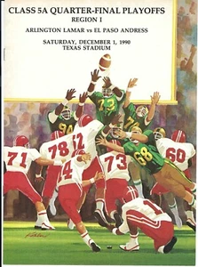 1990 Programa de fútbol americano de cuartos de final de la escuela secundaria de Texas - Imagen 1 de 1