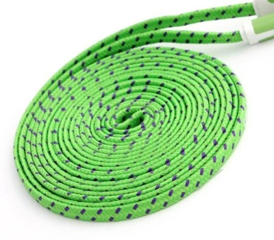 Flat Braided Noodle Fabric Micro USB Charger Cable for iphone 8 7 6 4 5s 5c plus - Image 1 of 4